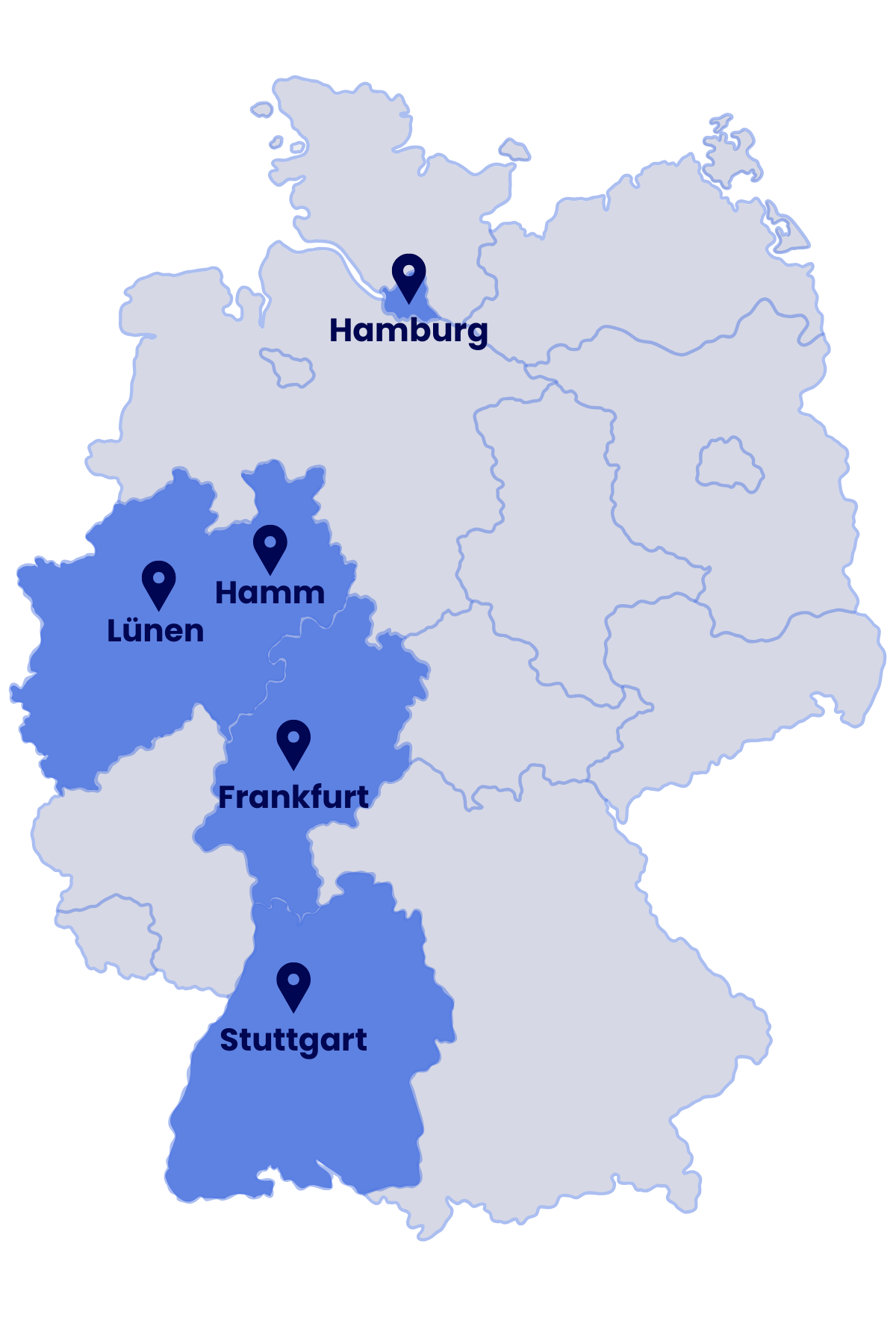 Karte der Logistikstandorte